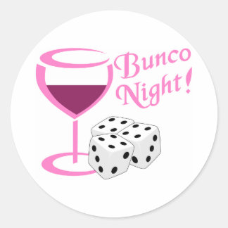 Bunco Night Classic Round Sticker