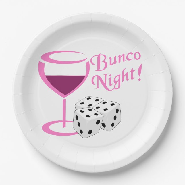 Bunco Night Paper Plate (Front)