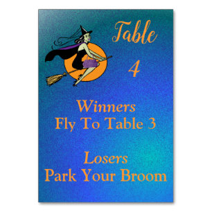 Bunco October Witch Park Your Broom 4 of 4 Table Number