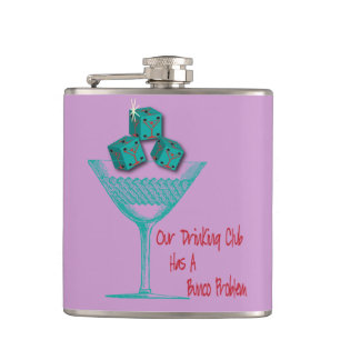 Bunco - Our Drinking Club Has A Bunco Problem Hip Flask