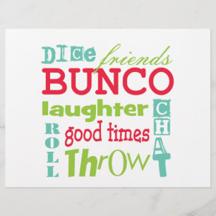 Bunco Paper Placemat