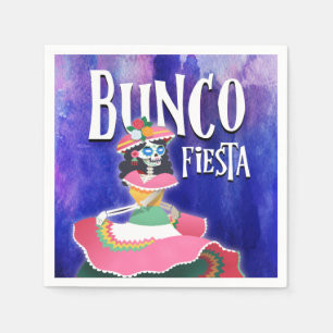 Bunco Party Fiesta Day of The Dead Skeleton Napkin