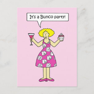 Bunco Party Invitation Postcard