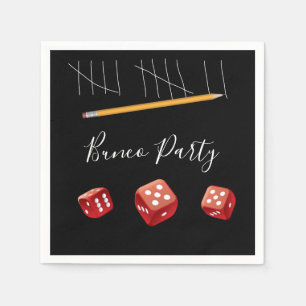 Bunco Party Red Dice Modern Napkin