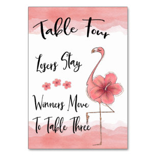 Bunco Pink Flamingo Table Card #4