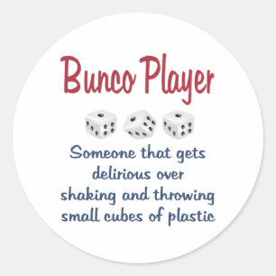 Bunco Player -Definition Classic Round Sticker