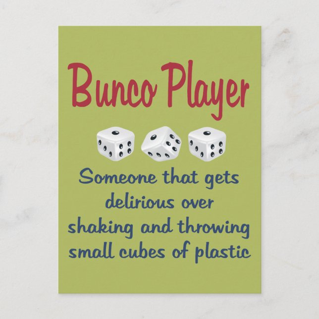 Bunco Player -Definition Postcard (Front)