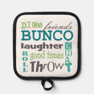 Bunco Player Typography Pot Holder