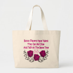 bunco players have talent #2 large tote bag