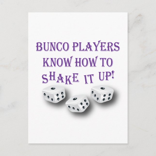 bunco players know how to shake it up! postcard (Front)