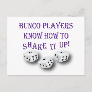 bunco players know how to shake it up! postcard
