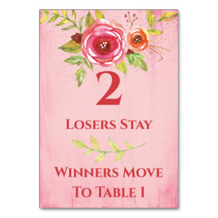 Bunco Pretty Flowers Table Card #2