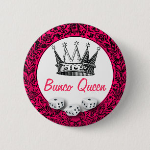 Bunco Queen Classic Design 6 Cm Round Badge