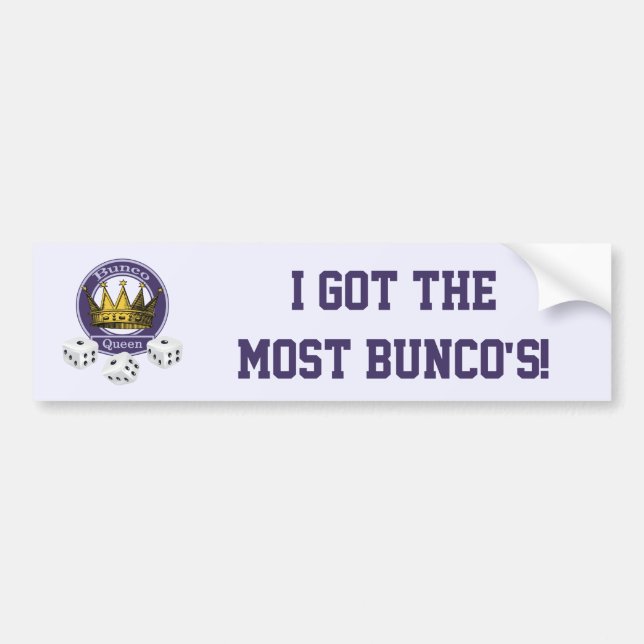 Bunco Queen Crown and Dice Bumper Sticker (Front)