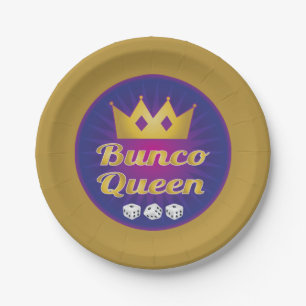 Bunco Queen Crown and Dice Paper Plate