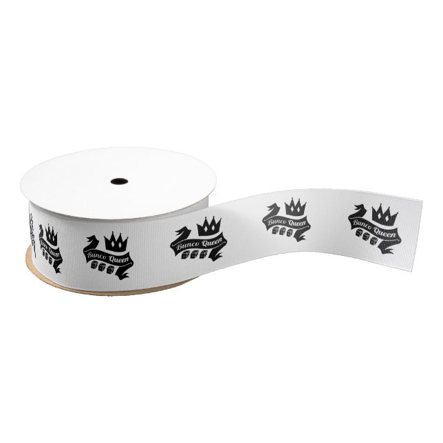 Bunco Queen Crown and Dice Ribbon Grosgrain Ribbon (Spool)