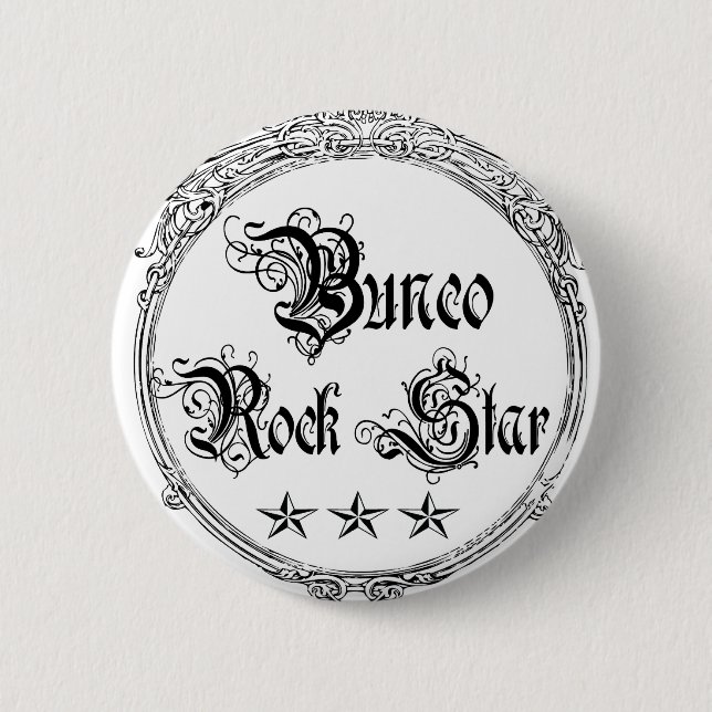bunco rock star 6 cm round badge (Front)