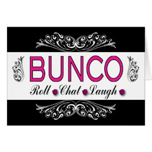 Bunco, Roll, Chat, Laugh In Pink, Black and White