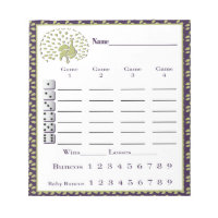 bunco score pad - bunco score sheet - peacock