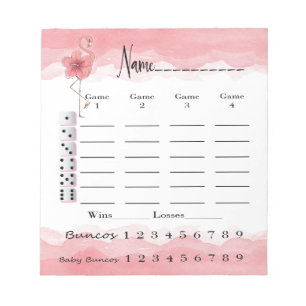 Bunco Score Pad - Pink Flamingo Tropical Fun