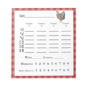 bunco score pad -  spring chicken country western
