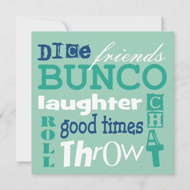 Bunco Subway Art Invitation By Artinspired (Front)