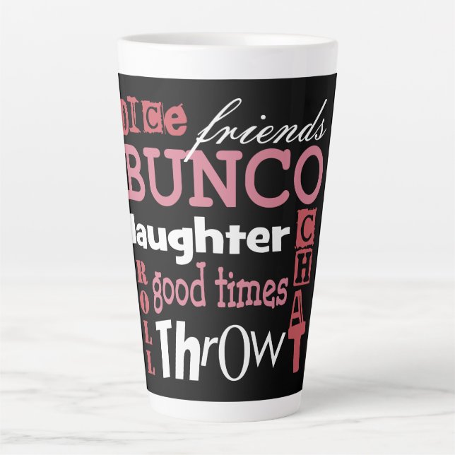 Bunco Subway Art Pink Black Friendship Latte Mug (Front)