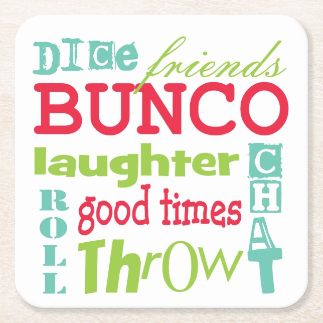 Bunco Subway Art Square Paper Coaster (Front)