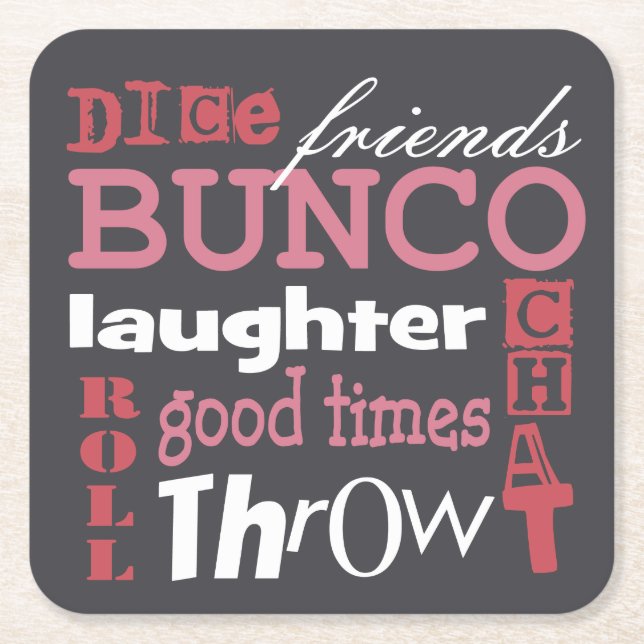 Bunco Subway Art Square Paper Coaster (Front)