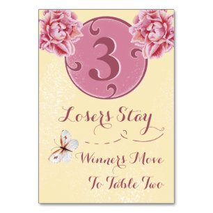 Bunco Table Card - Pink Peony #3