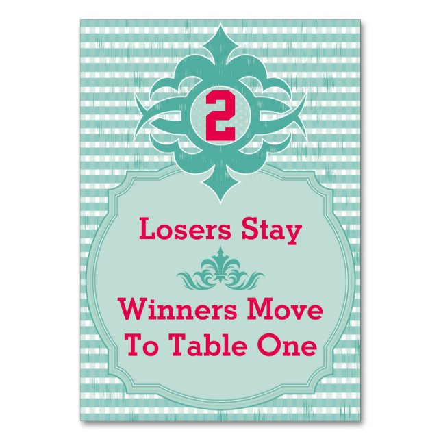 Bunco Table Card - Plaid #2 (Front)
