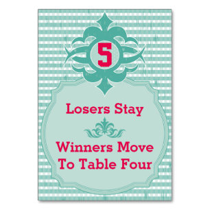 Bunco Table Card - Plaid #5