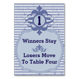 Bunco Table Card - Purple Plaid #1