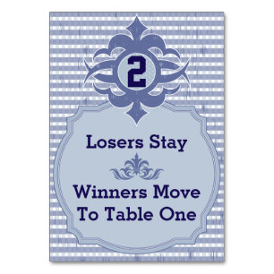Bunco Table Card - Purple Plaid #2