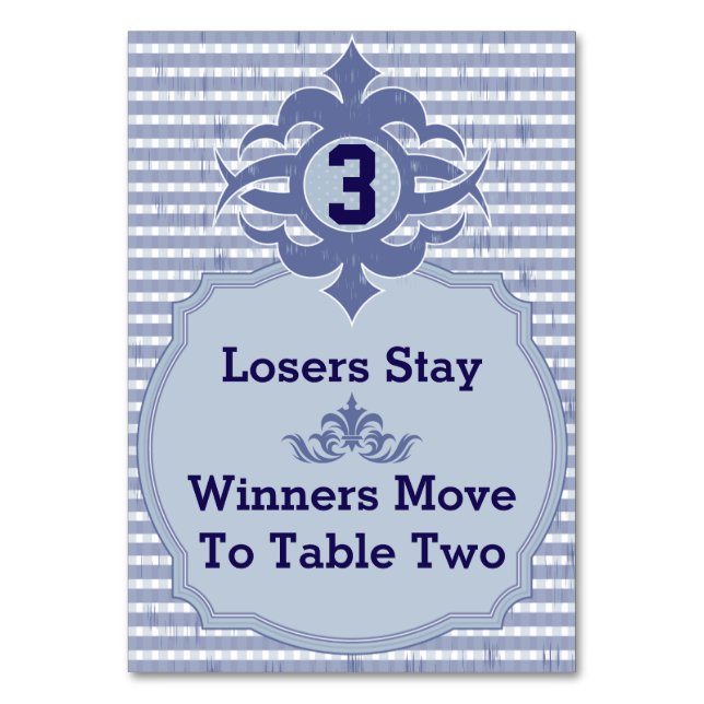 Bunco Table Card - Purple Plaid #3 (Front)
