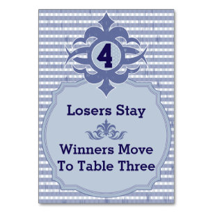 Bunco Table Card - Purple Plaid #4