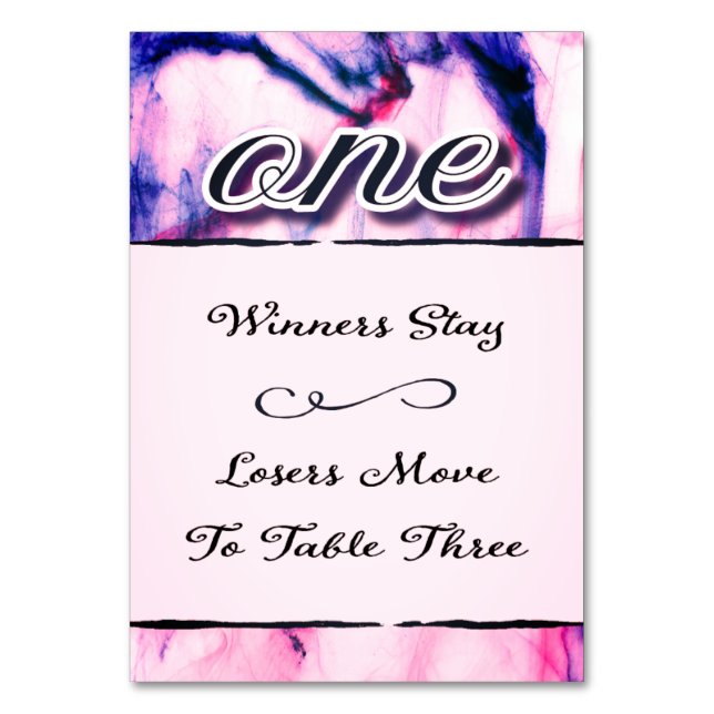 Bunco Table Card Watercolor One (Front)