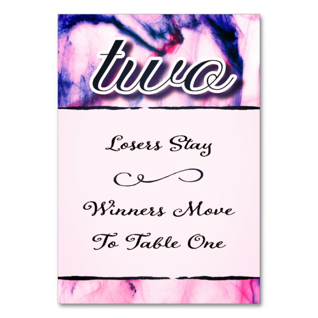 Bunco Table Card Watercolor Two (Front)