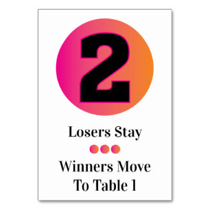 Bunco Table Cards Set - Circle 2