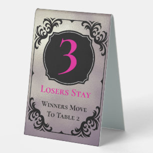 Bunco Table Three Card Black Silver Elegant Table