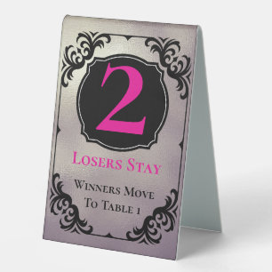 Bunco Table Two Card Black Silver Elegant Table