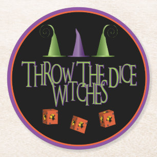 Bunco Throw The Dice Round Paper Coaster