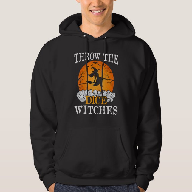 Bunco Throw The Dice Witches Bunco Game  Halloween Hoodie (Front)