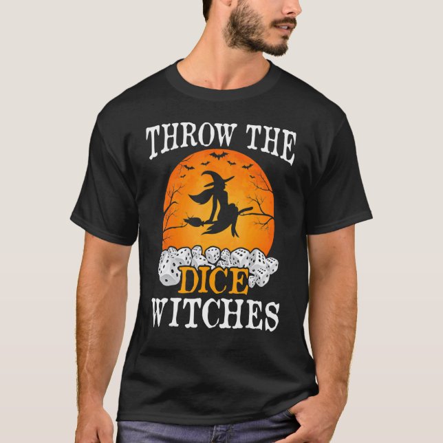 Bunco Throw The Dice Witches Bunco Game  Halloween T-Shirt (Front)