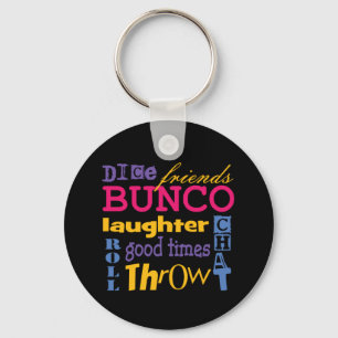 Bunco Typography Word Art Key Ring