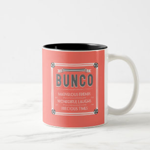 Bunco Vintage Typography Coral Two-Tone Coffee Mug