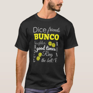 Bunco Word Cloud Dice Game Night T-Shirt