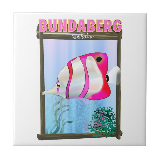 Bundaberg Australia travel poster Ceramic Tile (Front)