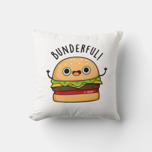 Bunderful Funny Burger Bun Pun Cushion