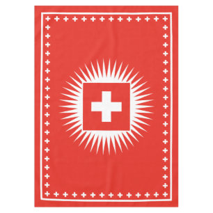 Bundesfeier Swiss Flag National Day Celebration Tablecloth